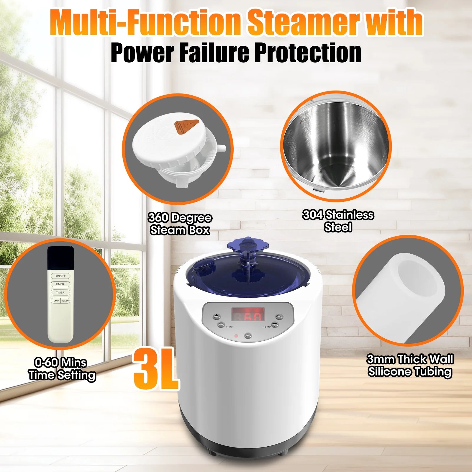Portable Sauna Box for Home, 35.43In X 35.43In X 70.86In SPA Steam Sauna with 15 Levels Heat, Warm Sauna Tent with 3L/1200W Steamer, Folding Chair, Remote Control, Foot Massager for Body Relaxation