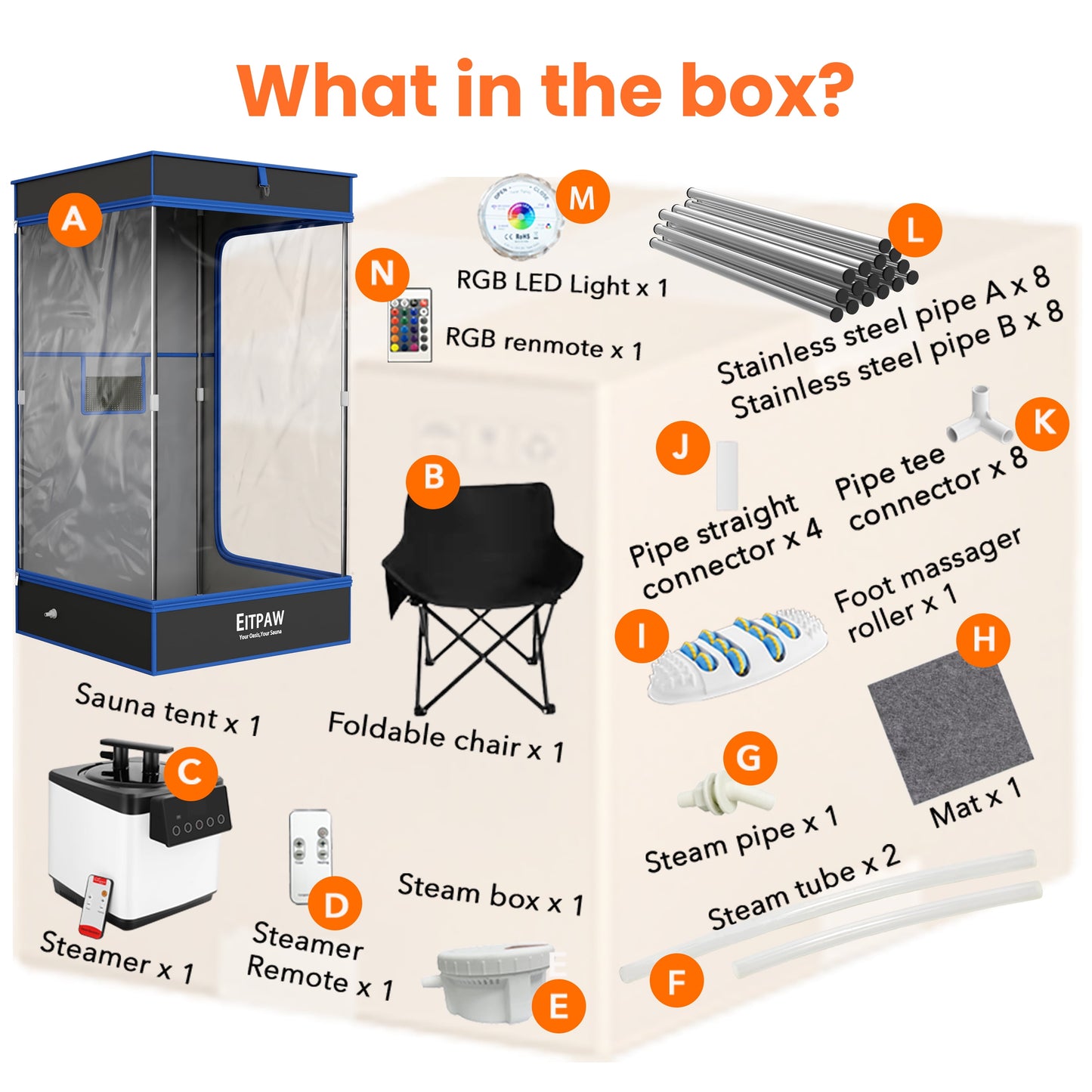 Portable Sauna Tent, Pop up Sauna, Personal Steam Sauna W/ Foldable Chair for Home